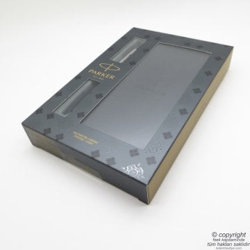 Parker Jotter Siyah CT Tükenmez Kalem + Defter | Parker Kalem | İsme Özel Kalem | Hediyelik Kalem