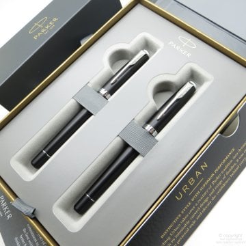 Parker Urban Mat Siyah Dolma Kalem + Roller Kalem Seti | İsme Özel Kalem