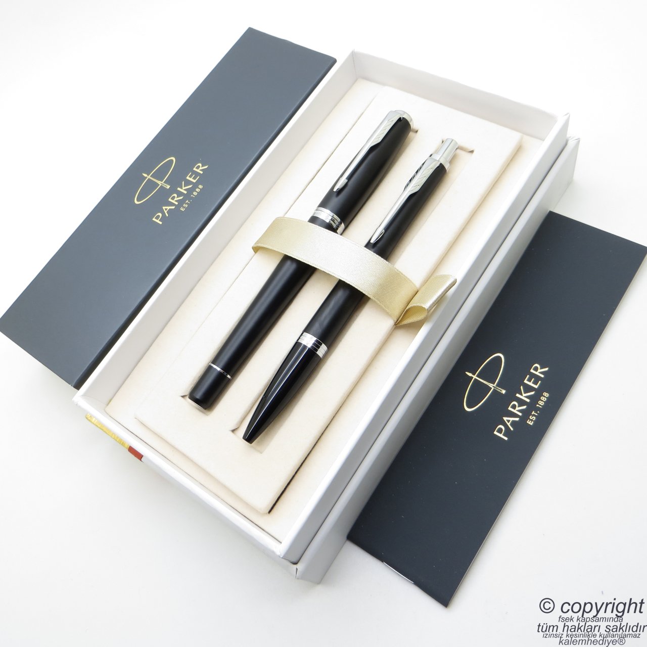 Parker Urban Mat Siyah Roller Kalem + Tükenmez Kalem Set | İsme Özel Kalem | Hediyelik Kalem