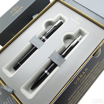 Parker Urban Lake Siyah Roller Kalem + Tükenmez Kalem Set | İsme Özel Kalem | Hediyelik Kalem