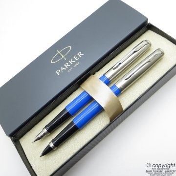 Parker Jotter Original Sky Blue Dolma Kalem + Roller Kalem Set | İsme Özel Kalem | Hediyelik Kalem