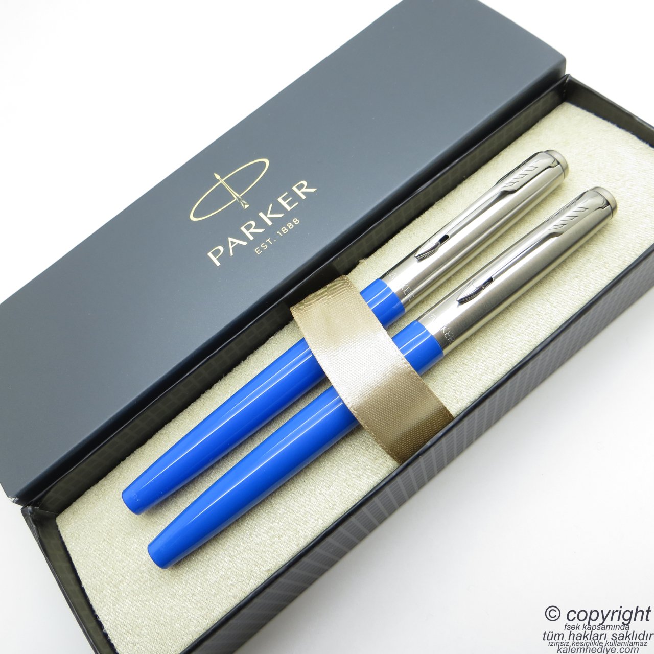 Parker Jotter Original Sky Blue Dolma Kalem + Roller Kalem Set | İsme Özel Kalem | Hediyelik Kalem