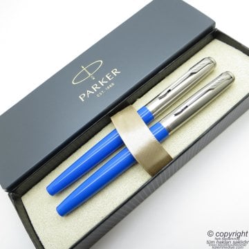 Parker Jotter Original Sky Blue Dolma Kalem + Roller Kalem Set | İsme Özel Kalem | Hediyelik Kalem