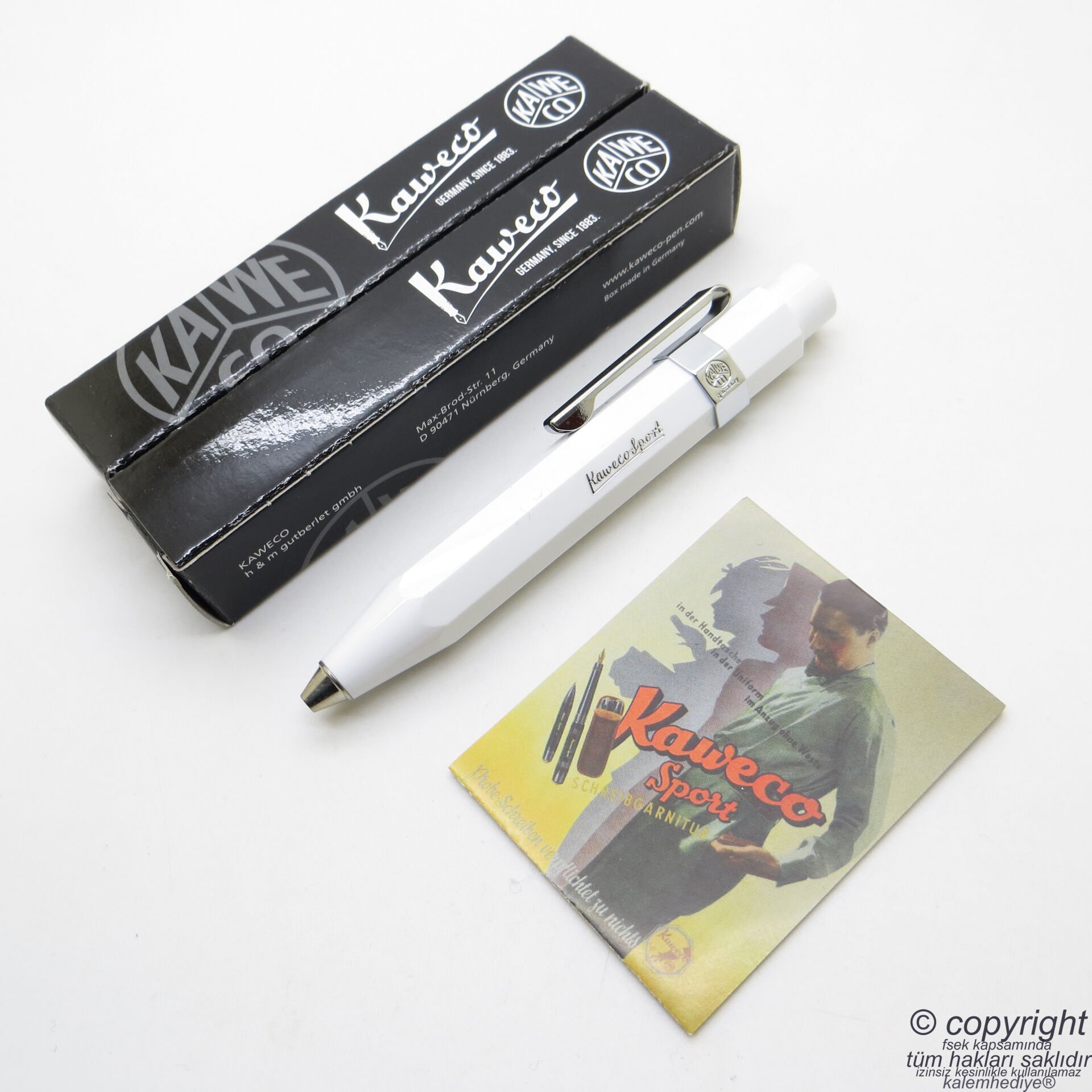 Kaweco 10000939 Beyaz Tükenmez Kalem | İsme Özel Kalem