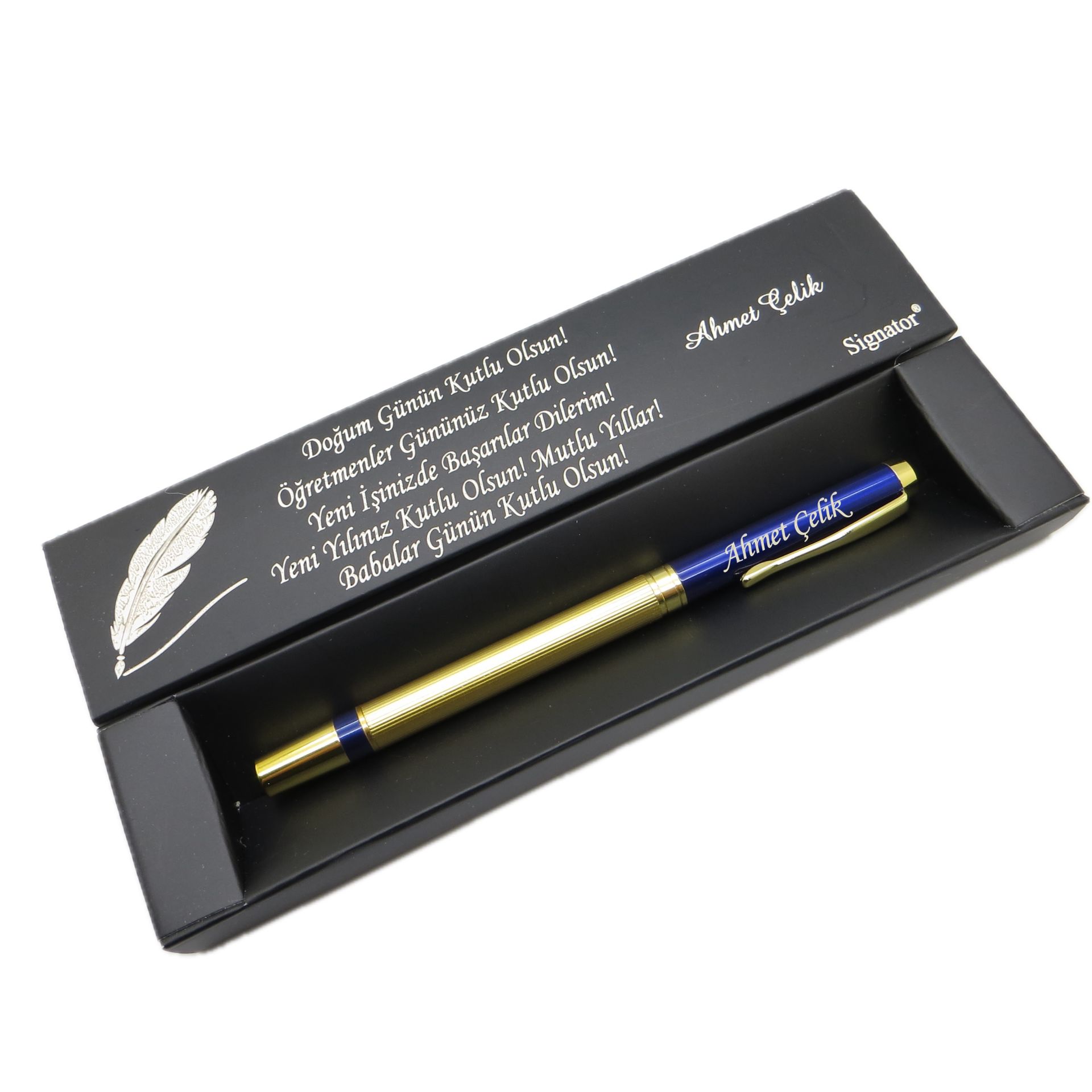 Signator® C585 Lacivert Gold Roller Kalem | İsme Özel Kalem | Hediyelik Kalem