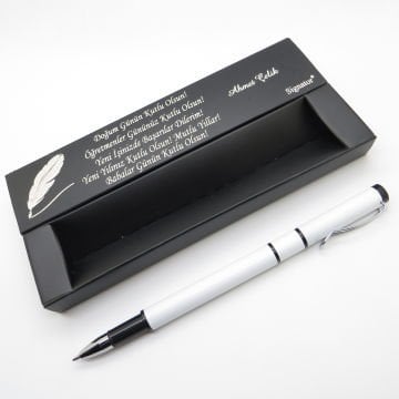 Signator® C589 Beyaz Roller Kalem | İsme Özel Kalem | Hediyelik Kalem