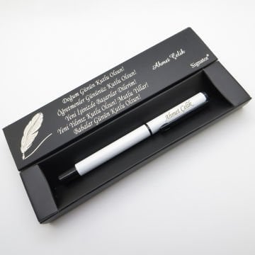Signator® C594 Beyaz Roller Kalem | İsme Özel Kalem | Hediyelik Kalem