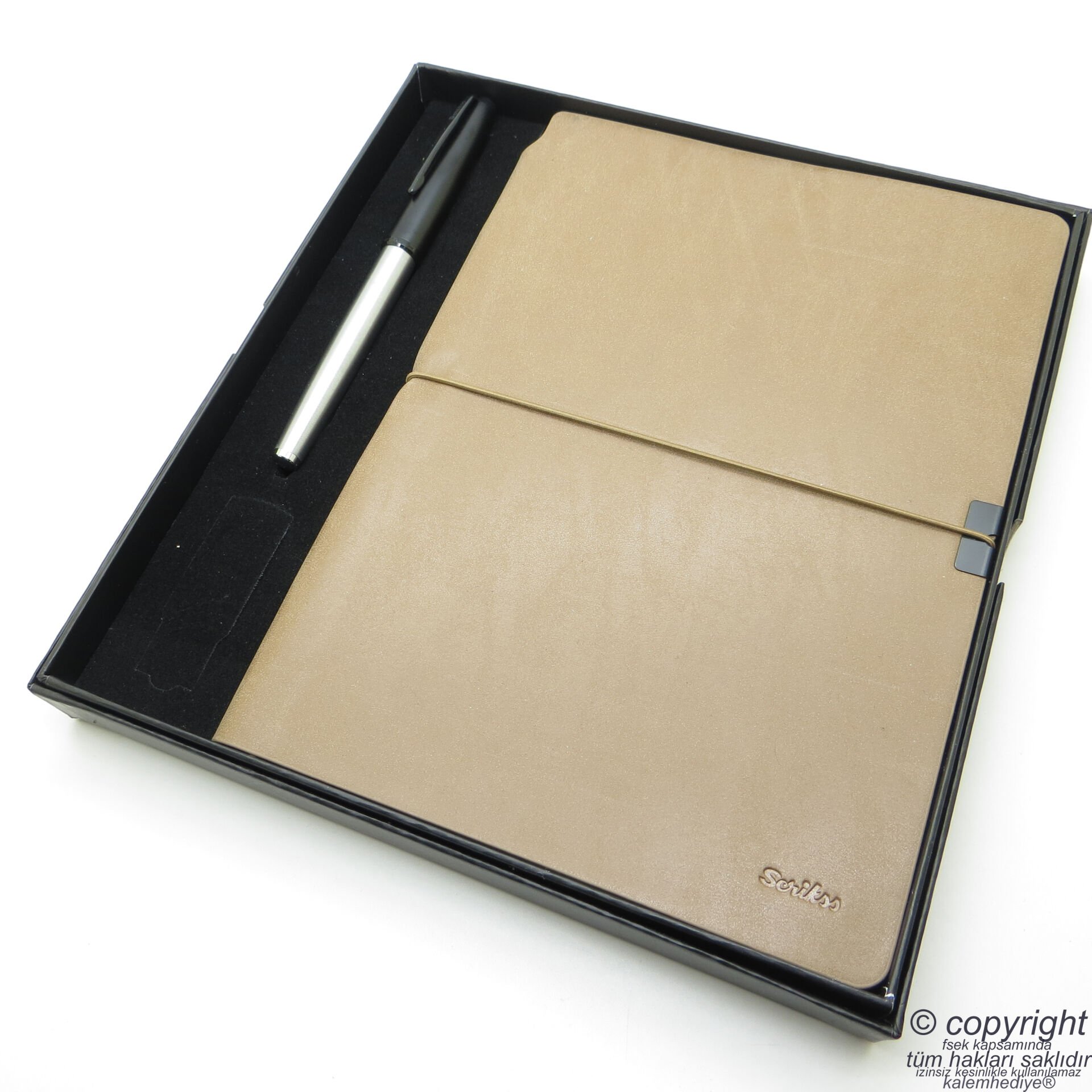 Scrikss İsme Özel Verona Vizon Defter & İsme Özel Metal Roller Kalem Seti