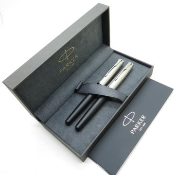 Parker Sonnet Essential Siyah CT Dolma Kalem + Roller Kalem Set | İsme Özel Kalem | Hediyelik Kalem