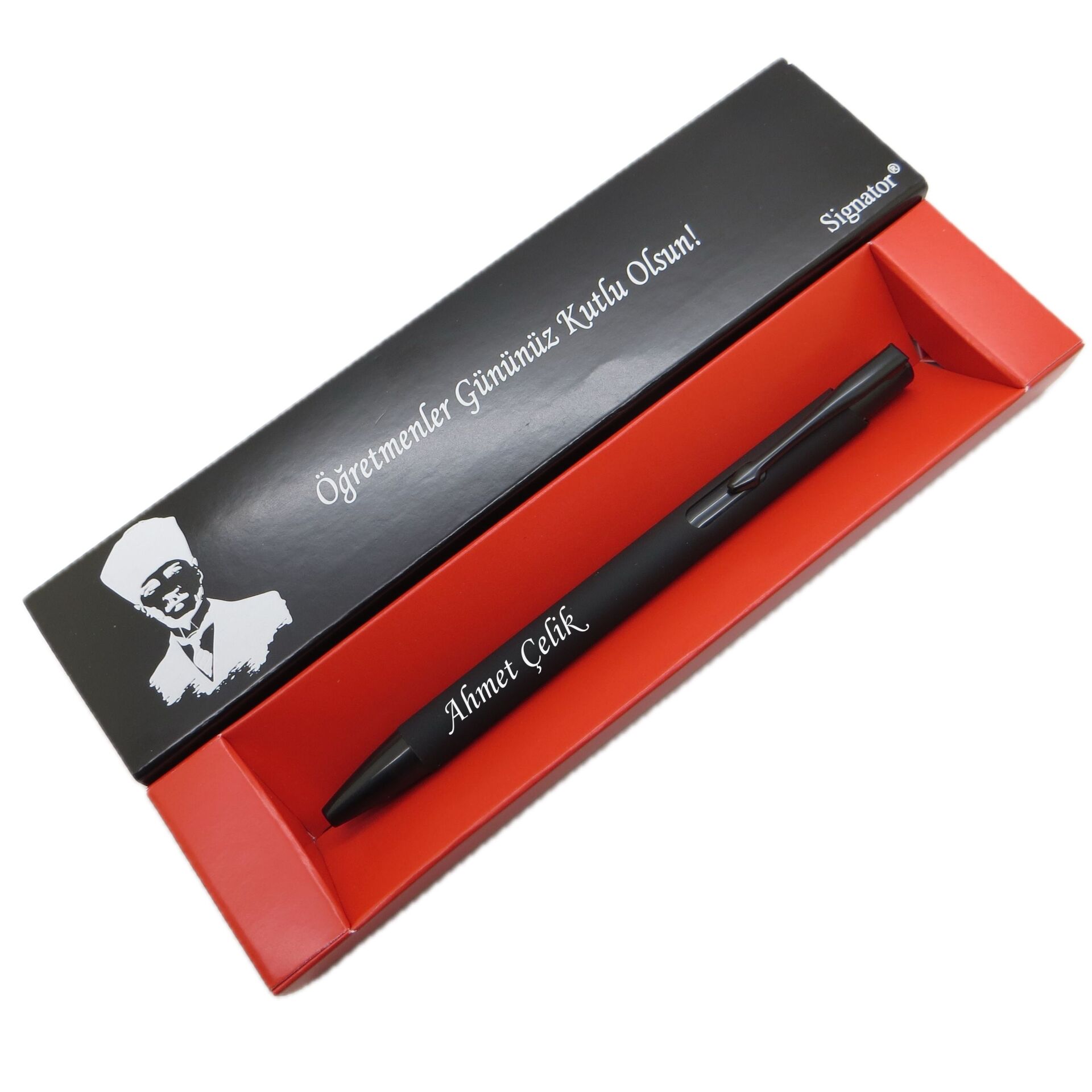 Signator® C657 Mat Siyah Tükenmez Kalem | İsme Özel Kalem | Hediyelik Kalem - (Öğretmenler Günü, Doğum Günü, Yeni Yıl vb. Kutulu)