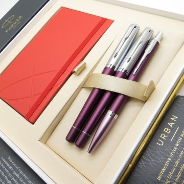 Parker Urban Premium Mürdüm Multi Set | Dolma Kalem + Roller Kalem + Tükenmez Kalem | İsme Özel Kalem