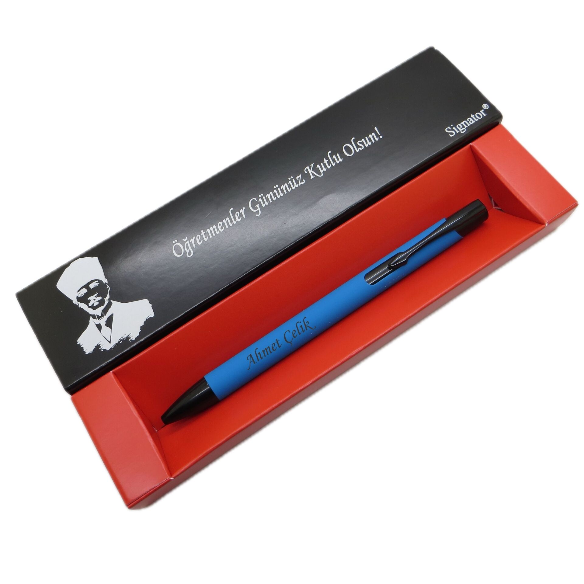 Signator® C664 Mat Mavi Tükenmez Kalem | İsme Özel Kalem | Hediyelik Kalem - (Öğretmenler Günü, Doğum Günü, Yeni Yıl vb. Kutulu)