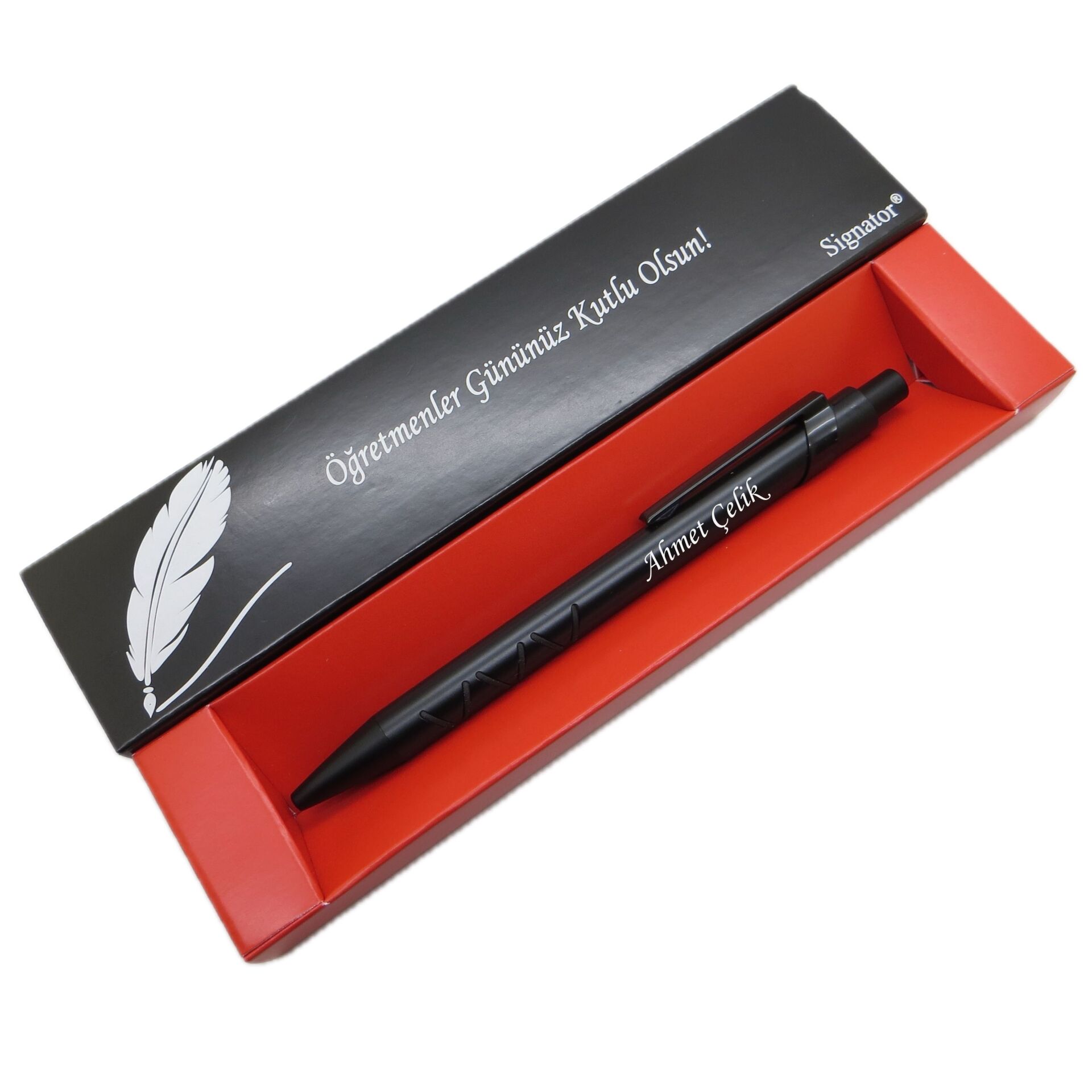 Signator® C665 Siyah Tükenmez Kalem | İsme Özel Kalem | Hediyelik Kalem - (Öğretmenler Günü, Doğum Günü, Yeni Yıl vb. Kutulu)