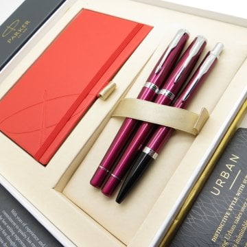 Parker Urban Fuşya Multi Set | Dolma Kalem + Roller Kalem + Tükenmez Kalem | İsme Özel Kalem