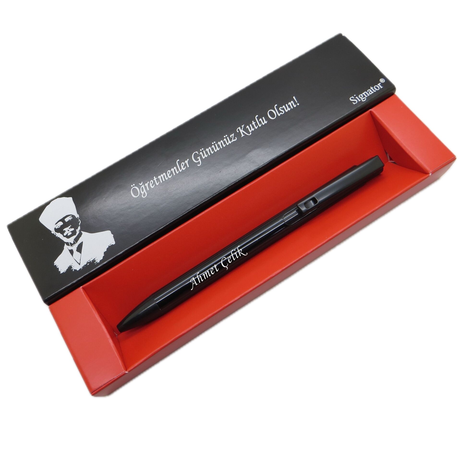 Signator® C668 Siyah Tükenmez Kalem | İsme Özel Kalem | Hediyelik Kalem - (Öğretmenler Günü, Doğum Günü, Yeni Yıl vb. Kutulu)