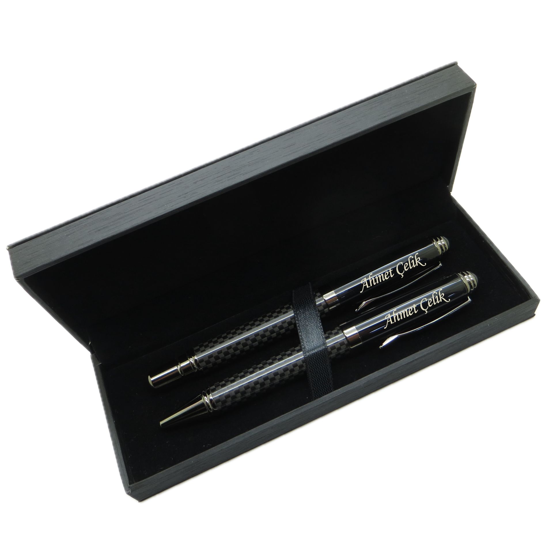 Signator® M470 Karbon Titanyum Kalem Seti - Roller Kalem + Tükenmez Kalem | İsme Özel Kalem | Hediyelik Kalem