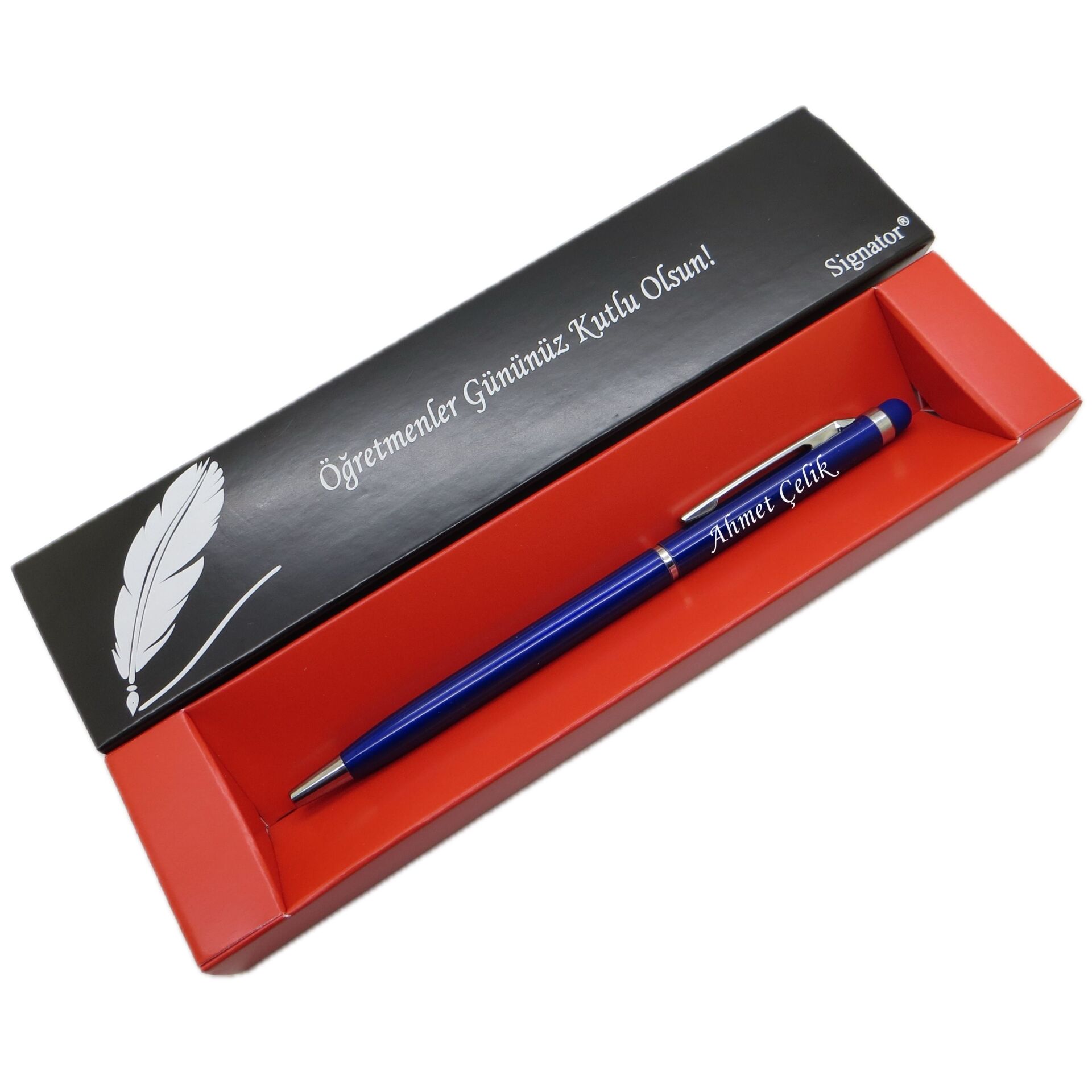 Signator® C670 Touch Blue Tükenmez Kalem | İsme Özel Kalem | Hediyelik Kalem - (Öğretmenler Günü, Doğum Günü, Yeni Yıl vb. Kutulu)