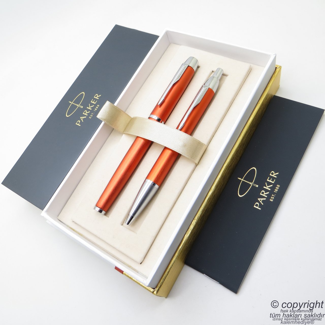 Parker IM Premium Dokulu Roller Kalem +  Tükenmez Kalem Seti | İsme Özel