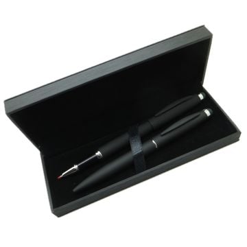 Signator® M500 Mat Siyah Kalem Seti - Roller Kalem + Tükenmez Kalem | İsme Özel Kalem | Hediyelik Kalem