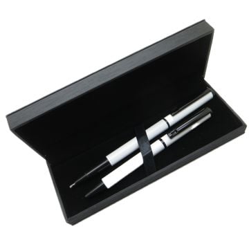 Signator® M522 Beyaz Kalem Seti - Roller Kalem + Tükenmez Kalem | İsme Özel Kalem | Hediyelik Kalem