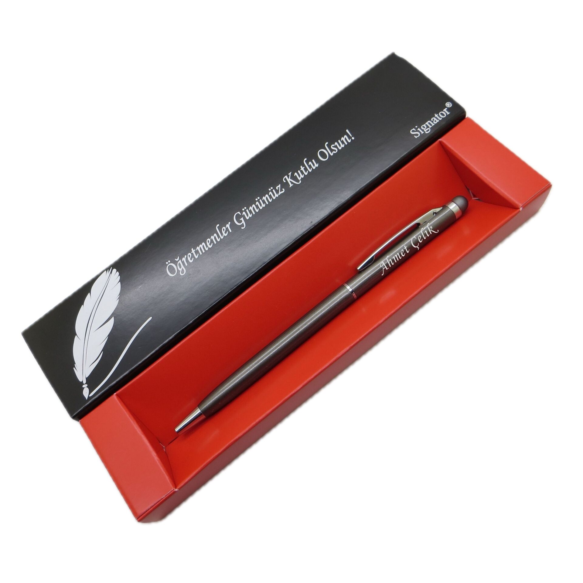 Signator® C676 Touch Titan Tükenmez Kalem | İsme Özel Kalem | Hediyelik Kalem - (Öğretmenler Günü, Doğum Günü, Yeni Yıl vb. Kutulu)