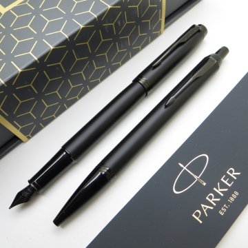 Parker IM Mat Metal Siyah BT Dolma Kalem + Tükenmez Kalem Set | İsme Özel Kalem | Hediyelik Kalem