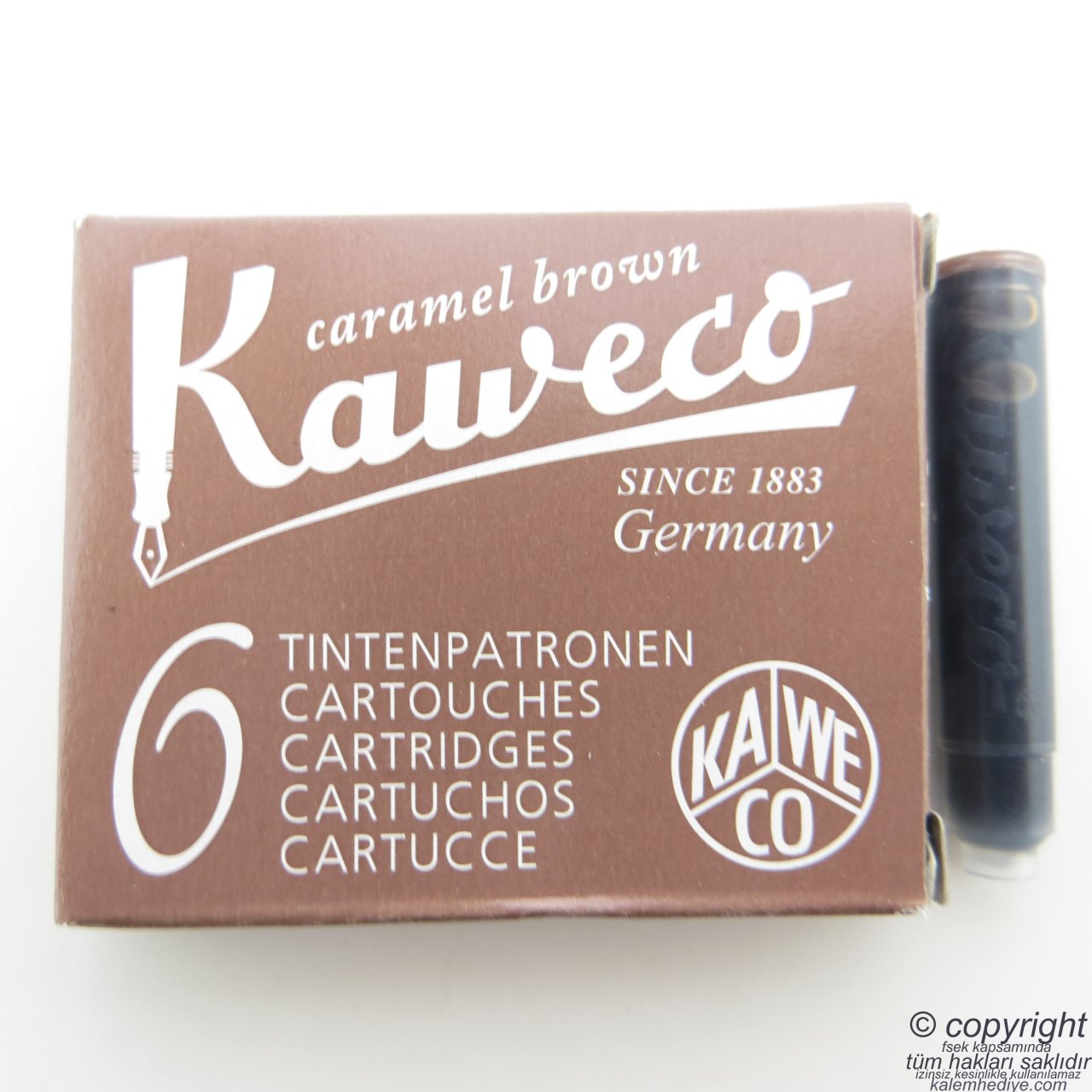 Kaweco Dolma Kalem Kartuşu Kahverengi 6'lı Paket
