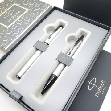Parker IM Mat Metal Gri BT Dolma Kalem + Tükenmez Kalem Set | İsme Özel Kalem | Hediyelik Kalem