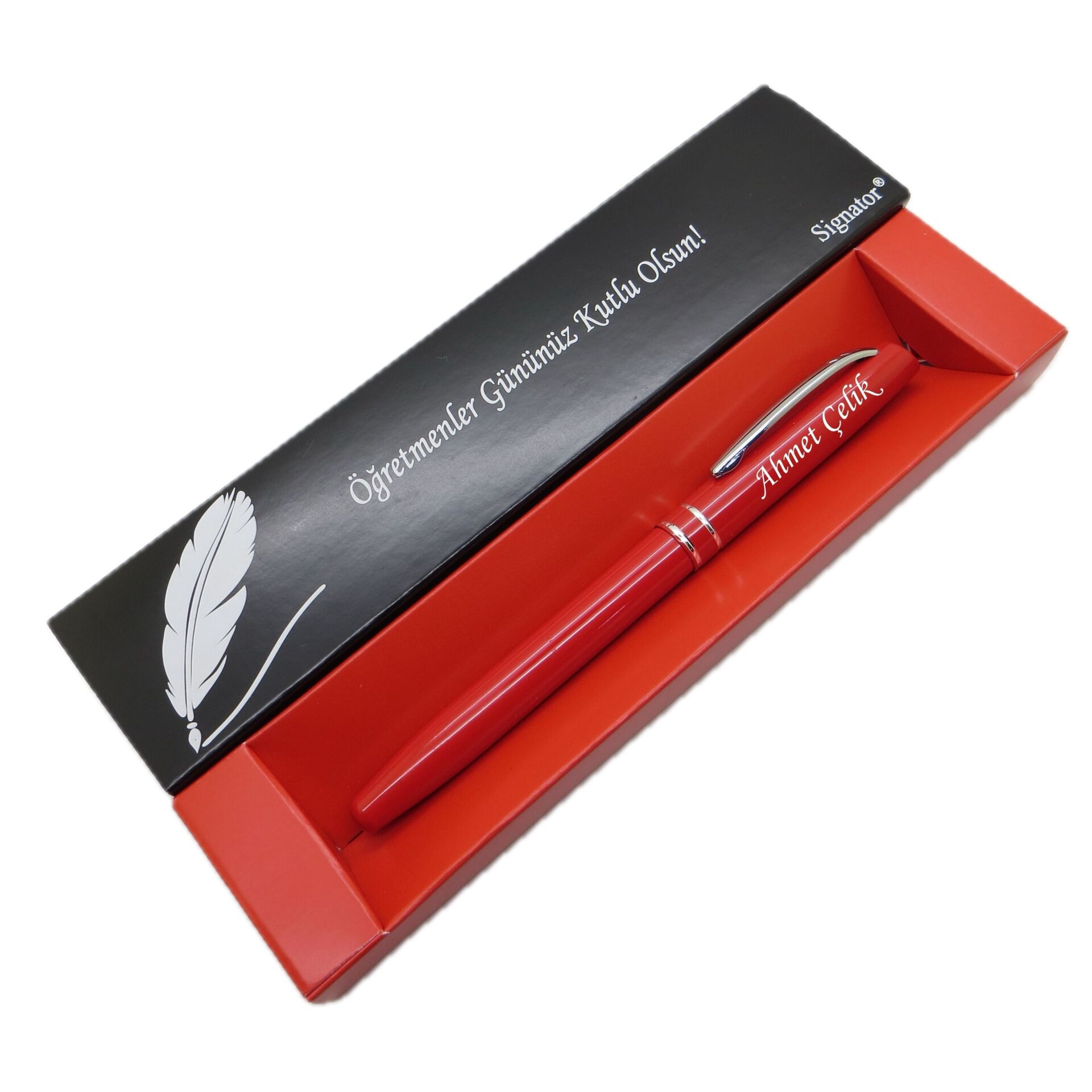 Signator® C685 Shine Red Roller Kalem | İsme Özel Kalem | Hediyelik Kalem - (Öğretmenler Günü, Doğum Günü, Yeni Yıl vb. Kutulu)