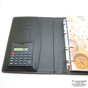2023 Tarihli Kişiye Özel Mekanizmalı Organizer Ajanda Termo Deri Kırmızı - Kalemli Set | 17x23 | İsme Özel Defter | MS-1060