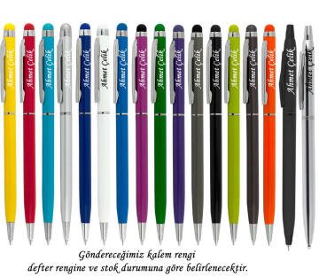 2023 Tarihli Kişiye Özel Mekanizmalı Organizer Ajanda Termo Deri Lacivert - Kalemli Set | 17x23 | İsme Özel Defter | MS-1070