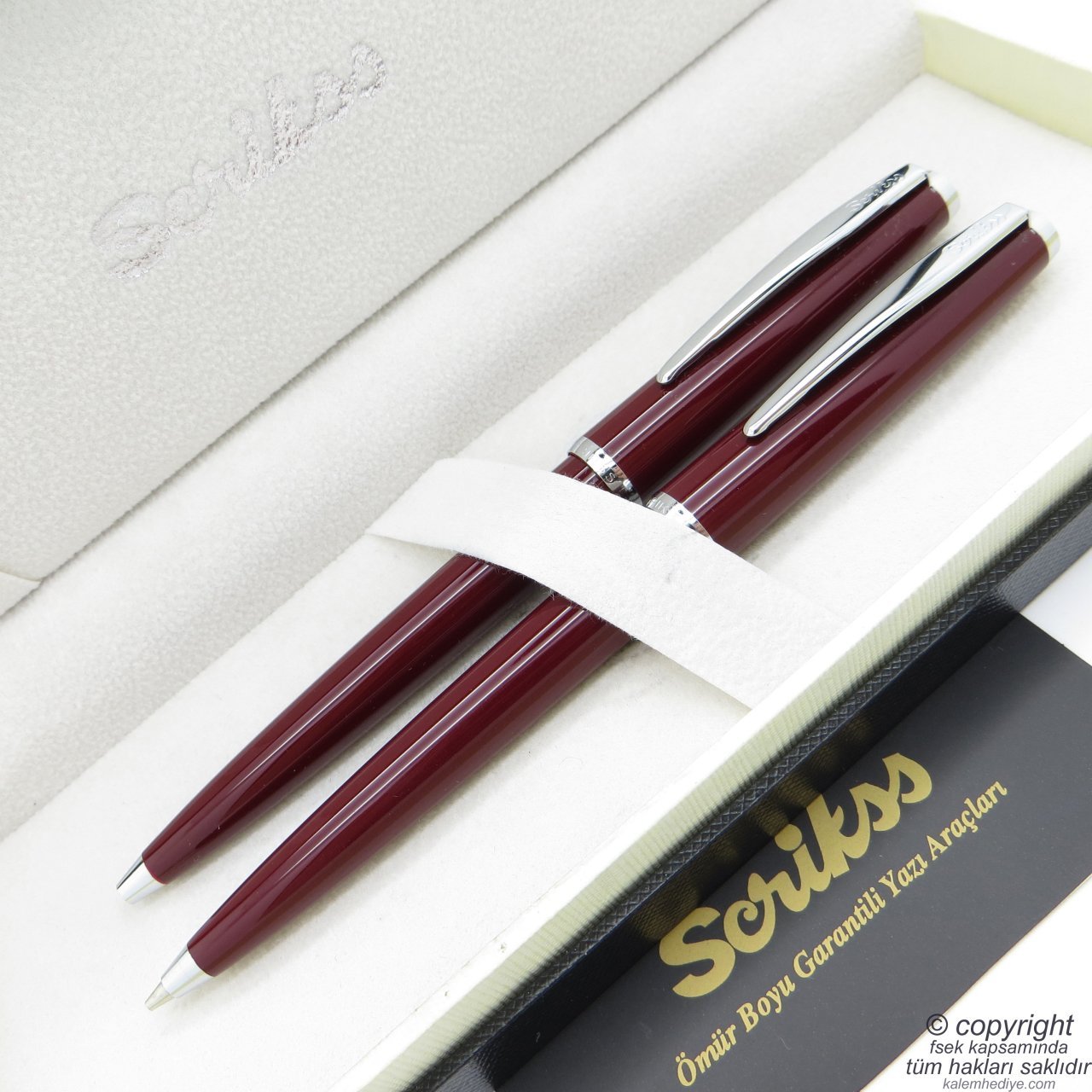 Scrikss 33 Bordo Tükenmez Kalem + Versatil Kalem Set| Scrikss Kalem | İsme Özel Kalem | Hediyelik Kalem