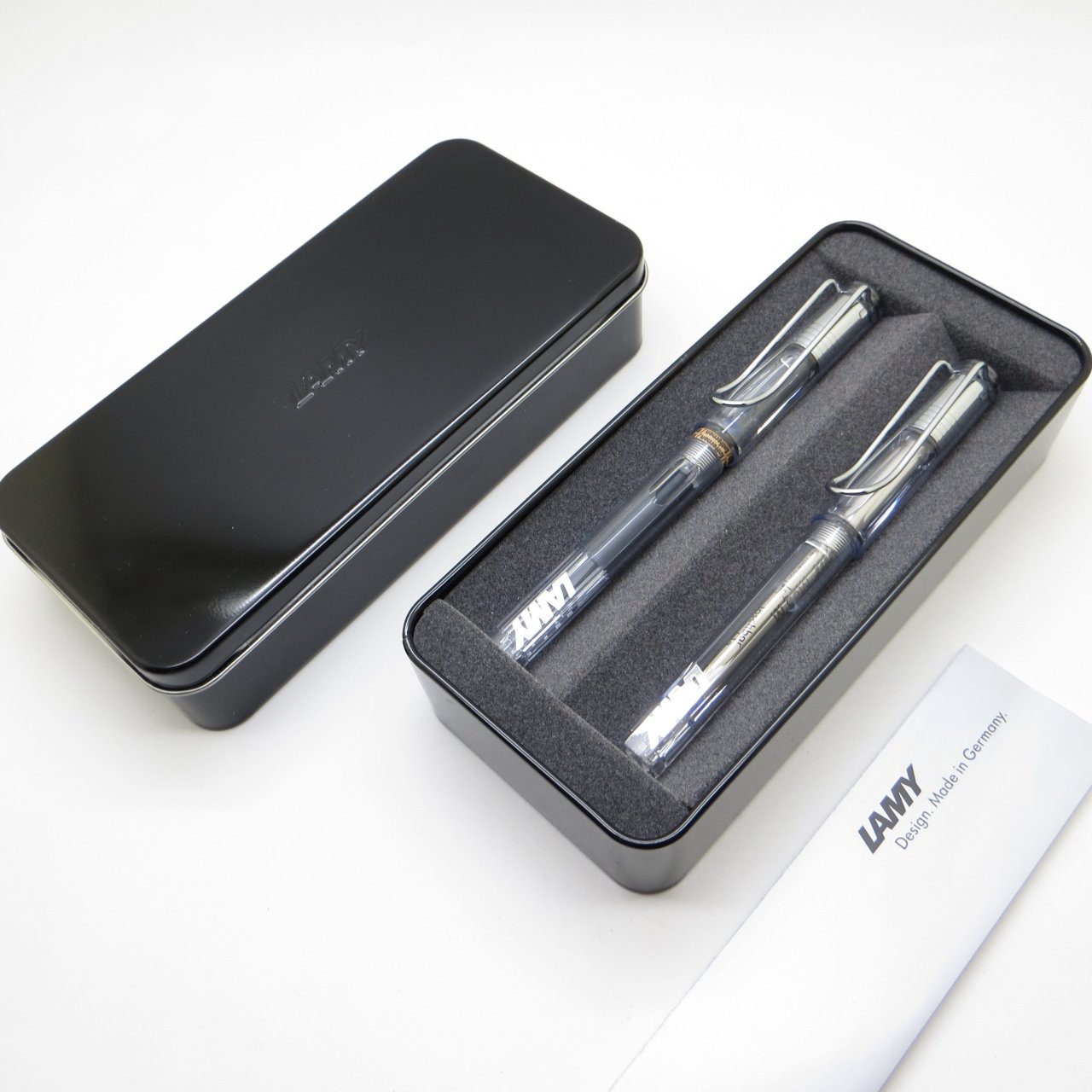 Lamy Vista Transparan Dolma Kalem + Roller Kalem Seti + Metal Kutu | İsme Özel