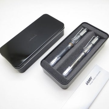 Lamy Vista Transparan Dolma Kalem + Roller Kalem Seti + Metal Kutu | İsme Özel