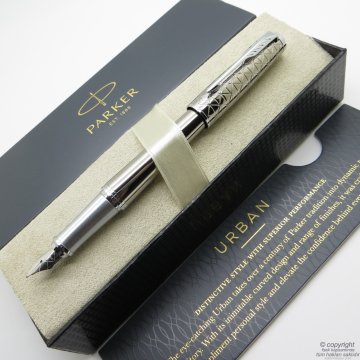 Parker Urban Premium Gümüş Yaldız Dolma Kalem | İsme Özel Kalem