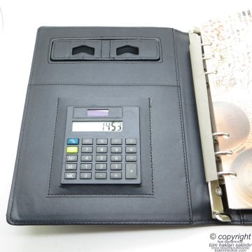 2022 Telefon Cepli Tarihli Kişiye Özel Mekanizmalı Organizer Ajanda Termo Deri Füme - Kalemli Set | 17x23 | İsme Özel Defter | MS-1180