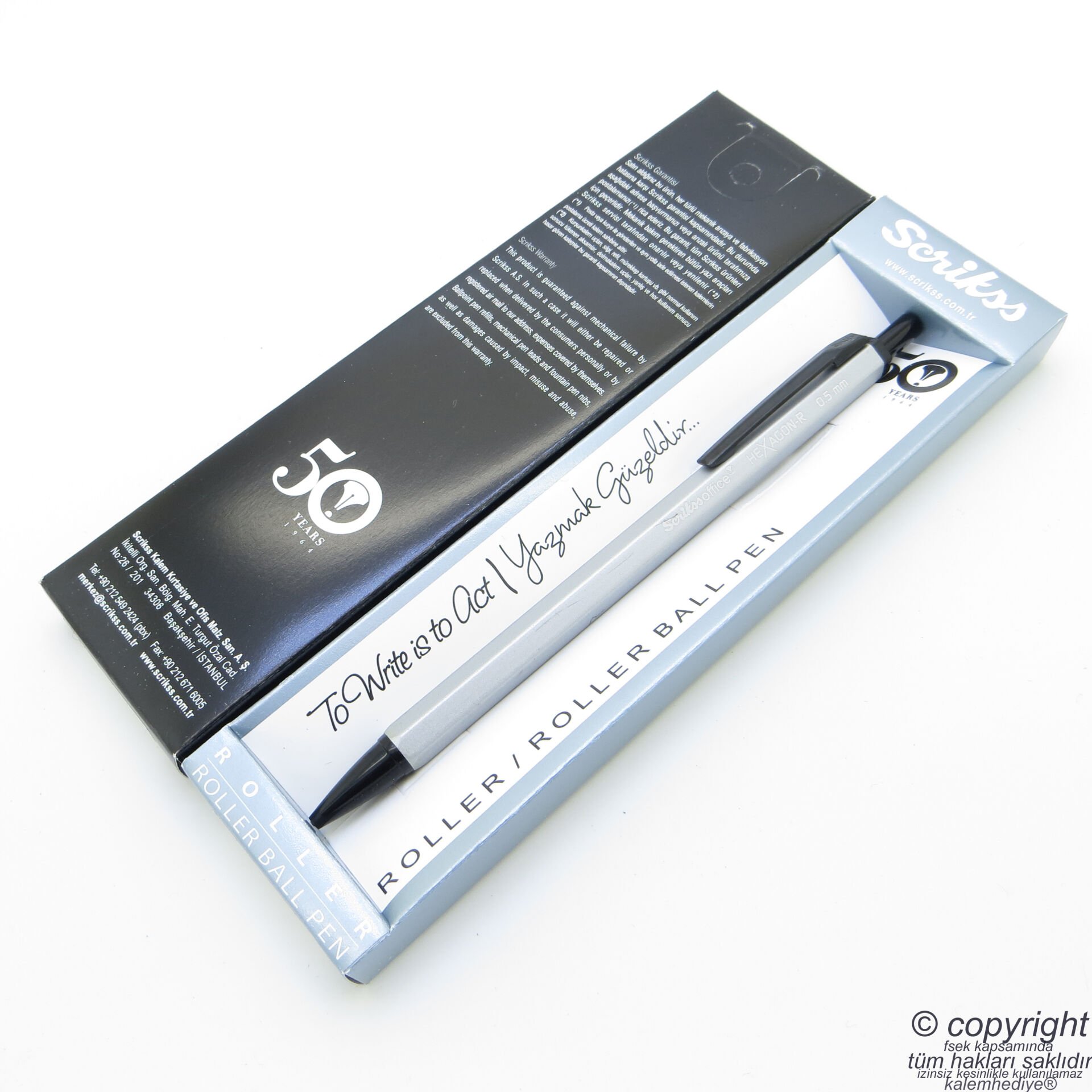 Scrikss Hexagon-R 0.5mm Gri| İsme Özel Kalem
