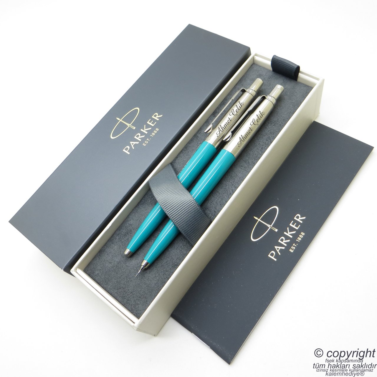 Parker Jotter Original Petrol Yeşili Tükenmez Kalem + 0.5 Versatil (uçlu) Kalem Set | İsme Özel Kalem | Hediyelik Kalem