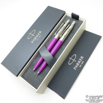 Parker Jotter Original Eflatun Tükenmez Kalem + 0.5 Versatil (uçlu) Kalem Set | İsme Özel Kalem | Hediyelik Kalem