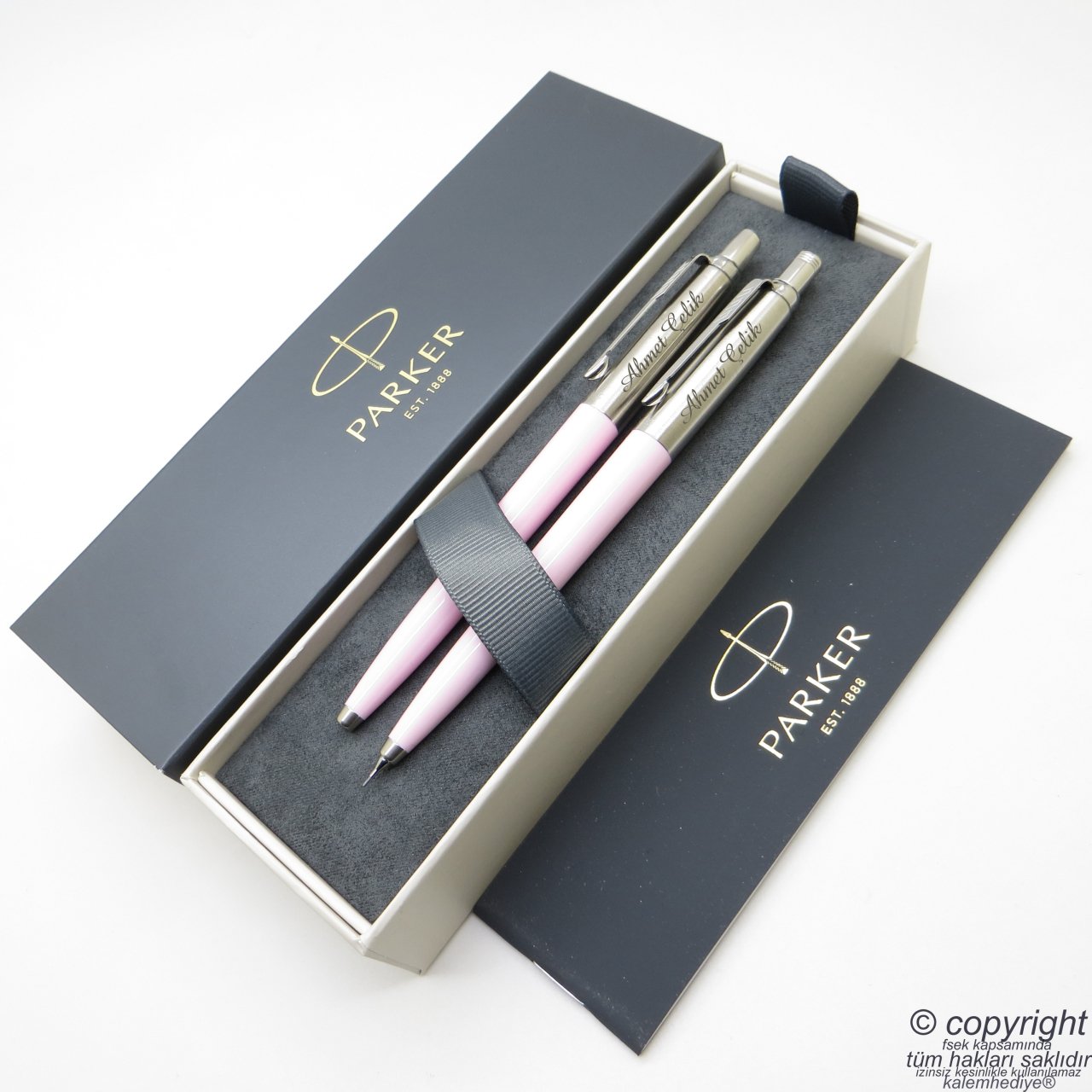 Parker Jotter Original Açık Pembe Tükenmez Kalem + 0.5 Versatil (uçlu) Kalem Set | İsme Özel Kalem | Hediyelik Kalem