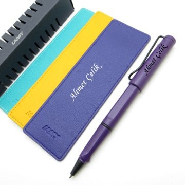 Lamy Safari Roller Kalem Dark Lilac + Kalem Kılıfı | İsme Özel Kalem