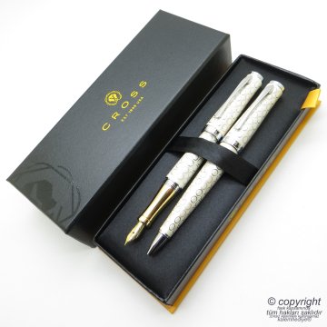 Cross Sauvage Ivory Pearl Dolma Kalem + Tükenmez Kalem Set | İsme Özel Kalem