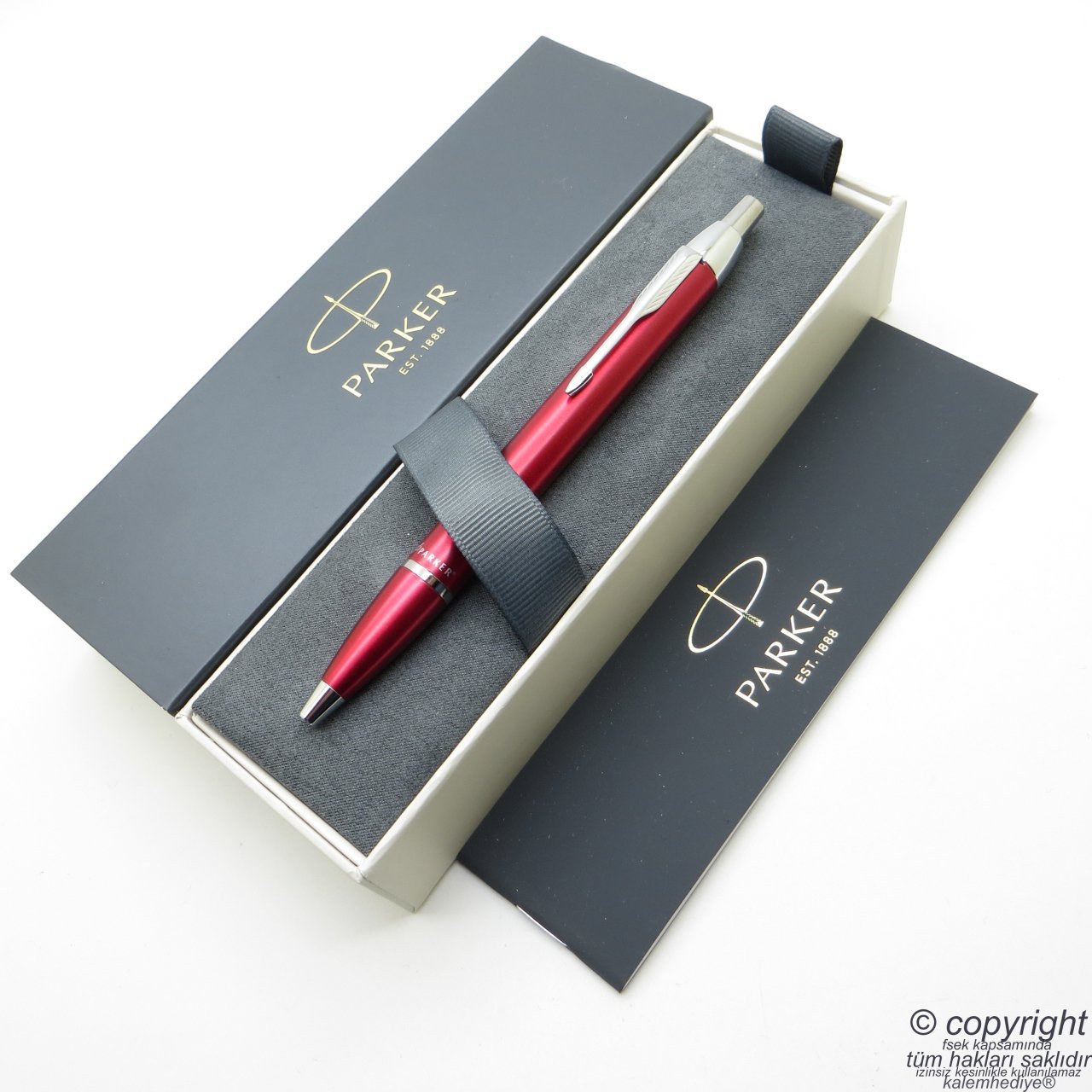 Parker IM Kırmızı Metal Tükenmez Kalem CT | İsme Özel