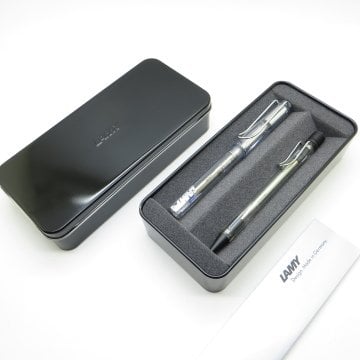 Lamy Vista Transparan Roller Kalem + Tükenmez Kalem Seti + Metal Kutu | İsme Özel