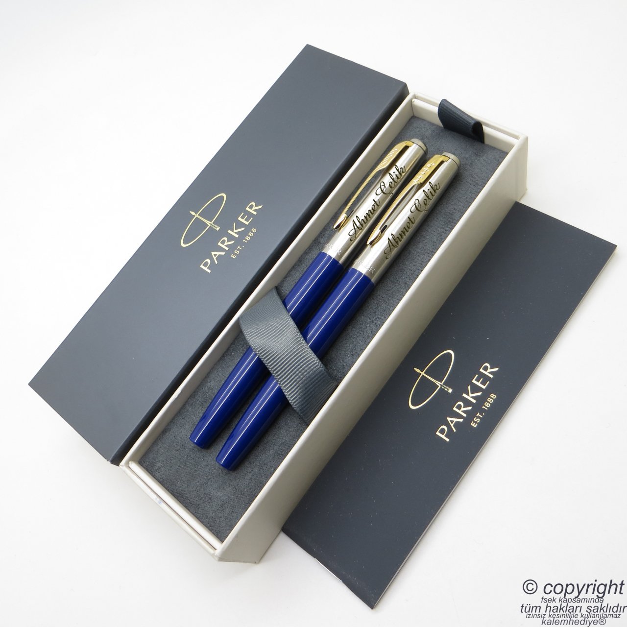 Parker Jotter Original Lacivert GT Dolma Kalem + Roller Kalem Set | İsme Özel Kalem | Hediyelik Kalem