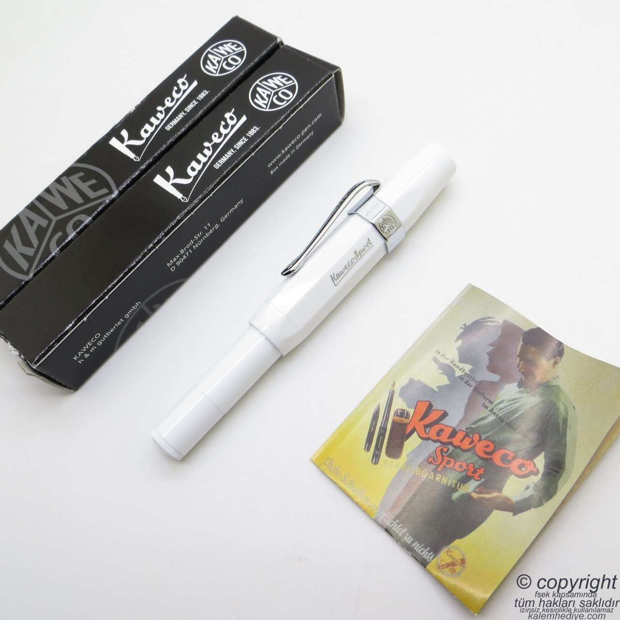 Kaweco 10000938 Beyaz Roller Kalem | İsme Özel Kalem
