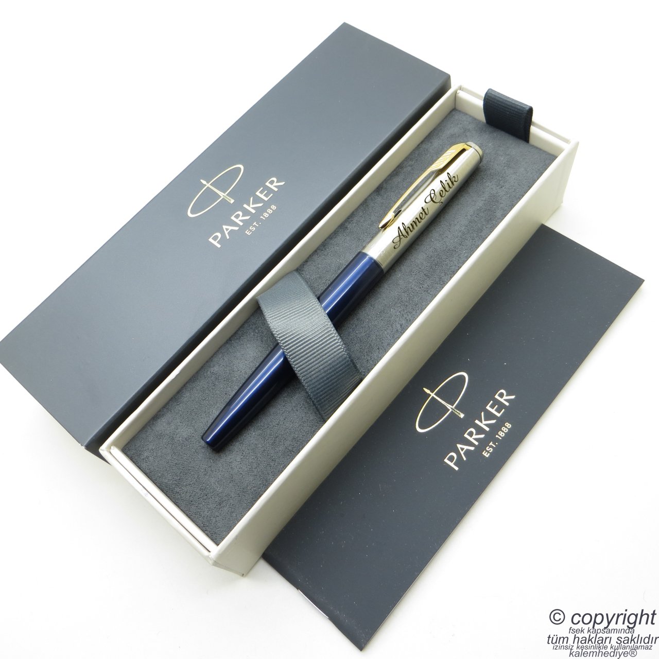 Parker Jotter Metal Lacivert GT Roller Kalem | İsme Özel Kalem | Hediyelik Kalem