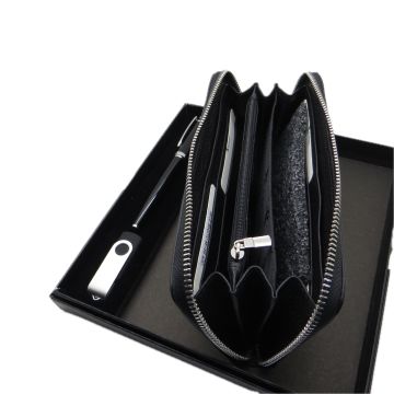 Kişiye Özel Deri Portföy Cüzdan (Telefon Bölmeli) Usb Bellek ve Kalem Seti | Pierre Cardin Kalem + Hakiki Deri & El İşciliği Cüzdan Seti | İsme Özel Hediyelik Set