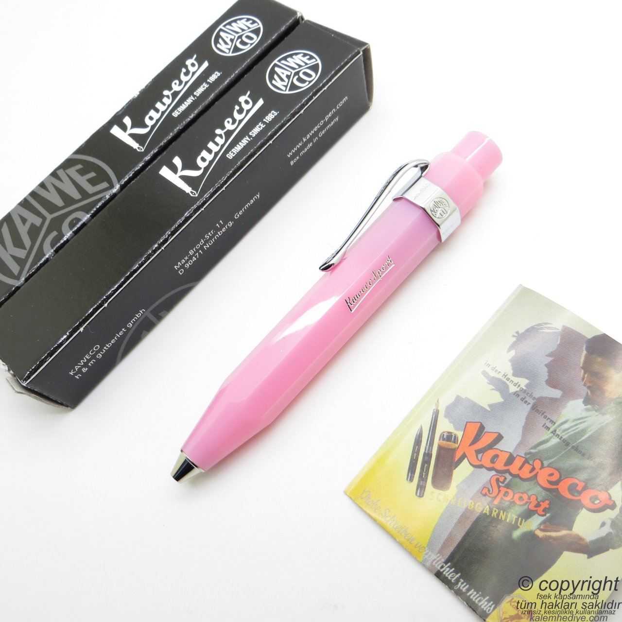 Kaweco 10001864 Frosted Pembe Sport Tükenmez Kalem | İsme Özel Kalem