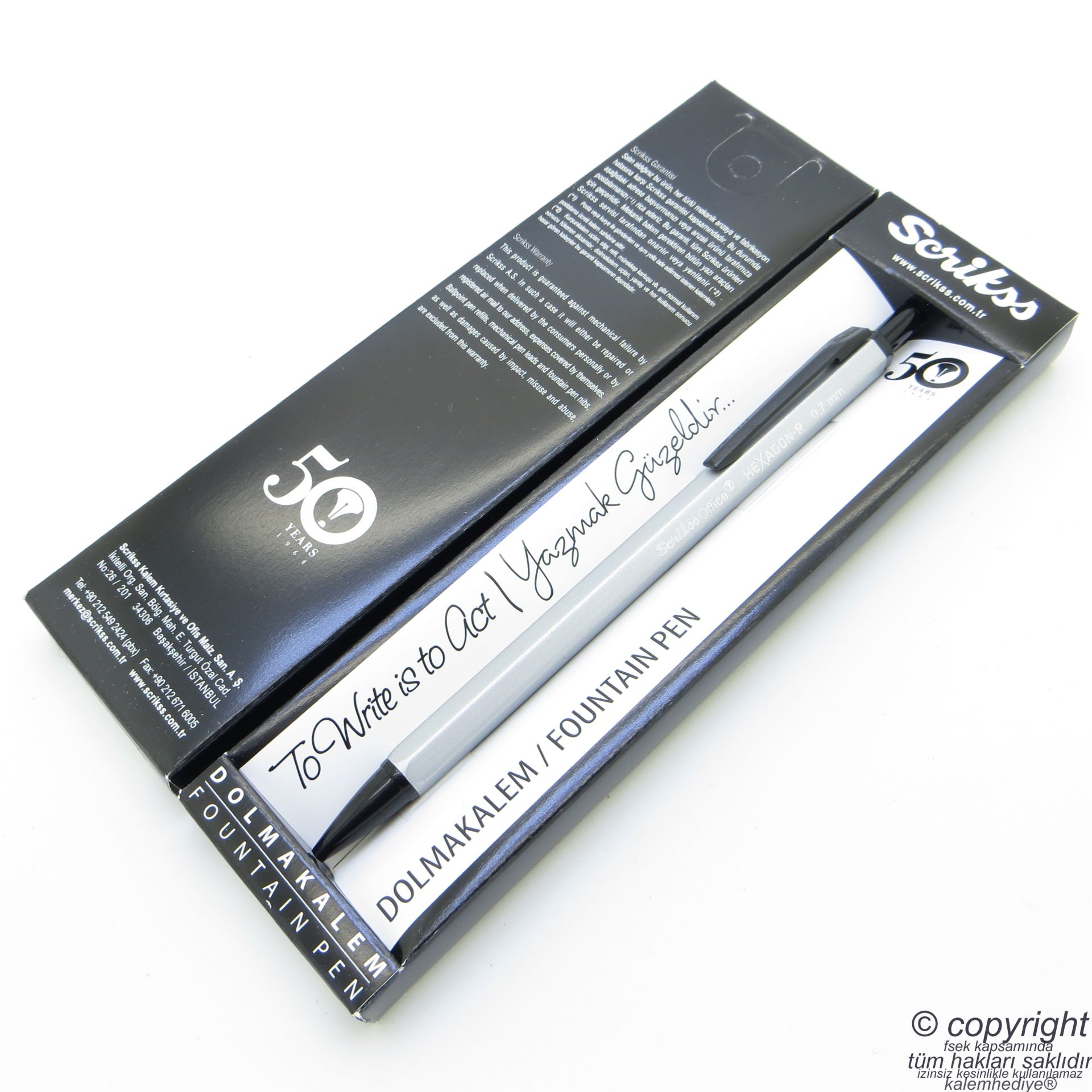 Scrikss Hexagon-R 0.7mm Gri| İsme Özel Kalem